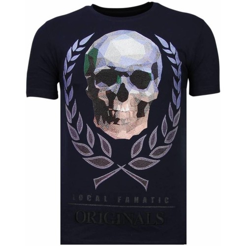 Textiel Heren T-shirts korte mouwen Local Fanatic Skull Originals Rhinestone Blauw