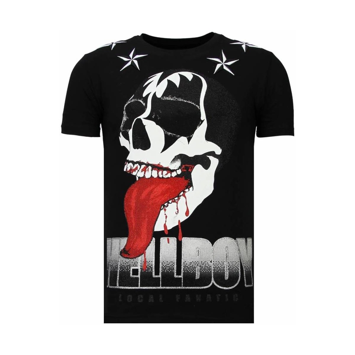 Textiel Heren T-shirts korte mouwen Local Fanatic Hellboy Rhinestone Zwart