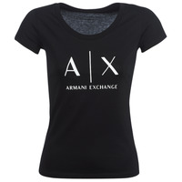 Textiel Dames T-shirts korte mouwen Armani Exchange HELBATANTE Zwart