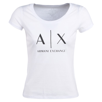 Textiel Dames T-shirts korte mouwen Armani Exchange HELIAK Wit