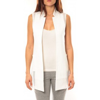 Textiel Dames Vesten / Cardigans Vera & Lucy Gilet Lucce LC-7012 Blanc Wit