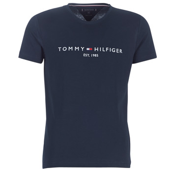 Textiel Heren T-shirts korte mouwen Tommy Hilfiger TOMMY FLAG HILFIGER TEE Marine