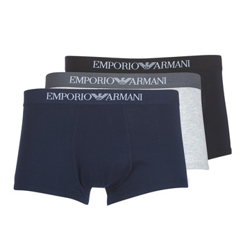 Ondergoed Heren Boxershorts Emporio Armani CC722-PACK DE 3 Marine / Grijs / Zwart
