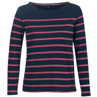 Textiel Dames T-shirts met lange mouwen Armor Lux BRIAN Marine / Roze
