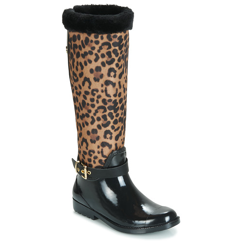 Schoenen Dames Regenlaarzen Guess CICELY Zwart / Luipaard