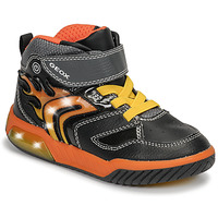 Schoenen Jongens Hoge sneakers Geox J INEK BOY Zwart / Oranje