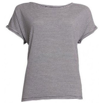 Textiel Dames Tops / Blousjes 20 To 20TO t-shirt 20to56 stripe Zwart