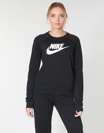 Textiel Dames Sweaters / Sweatshirts Nike W NSW ESSNTL CREW FLC HBR Zwart