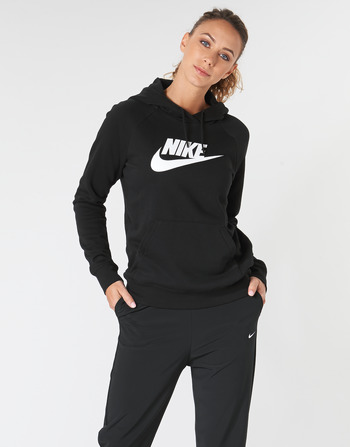 Textiel Dames Sweaters / Sweatshirts Nike W NSW ESSNTL HOODIE PO  HBR Zwart