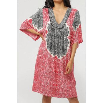 Textiel Dames Korte jurken Admas Strandjurkje met driekwart mouwen Beach Paisley Rood