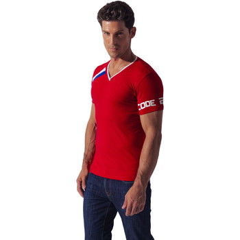 Textiel Heren T-shirts korte mouwen Code 22 T-shirt Asymmetric sport Code22 Zand