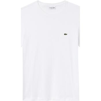 Lacoste Katoenen T shirt met ronde hals en pima shirt , Wit, Heren online kopen