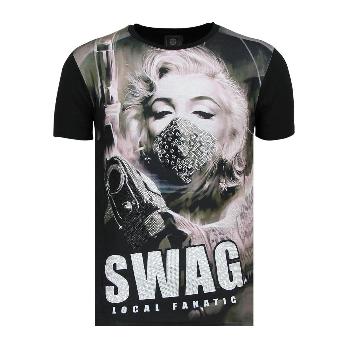 Textiel Heren T-shirts korte mouwen Local Fanatic Marilyn Monroe SWAG Zwart