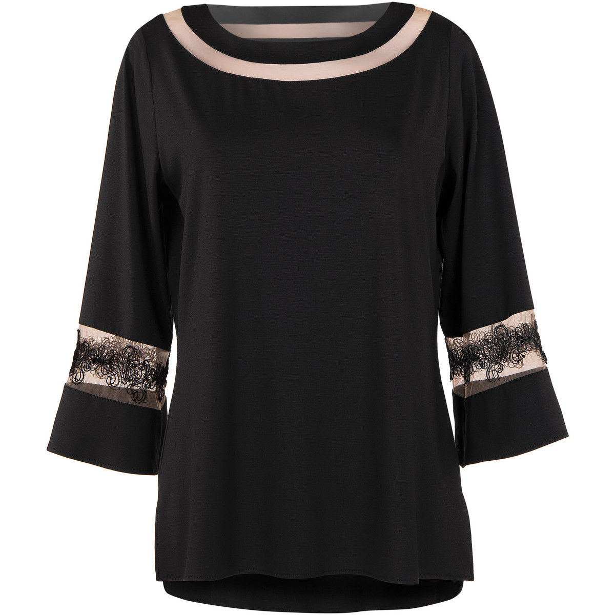 Textiel Dames Tops / Blousjes Lisca Top met lange mouwen Luxury Dream Zwart