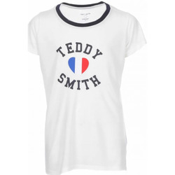 Textiel Meisjes T-shirts korte mouwen Teddy Smith  Wit