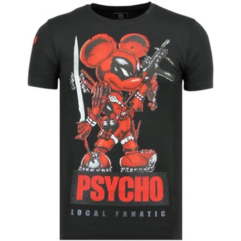 Textiel Heren T-shirts korte mouwen Local Fanatic Psycho Mouse Bedrukte Z Zwart