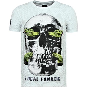 Textiel Heren T-shirts korte mouwen Local Fanatic Skull Snake Strakke W Wit