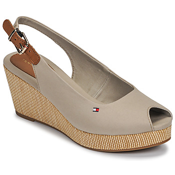 Tommy Hilfiger ICONIC ELBA SLING BACK WEDGE Taupe