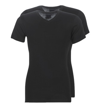 Textiel Heren T-shirts korte mouwen Athena T SHIRT COL V Zwart