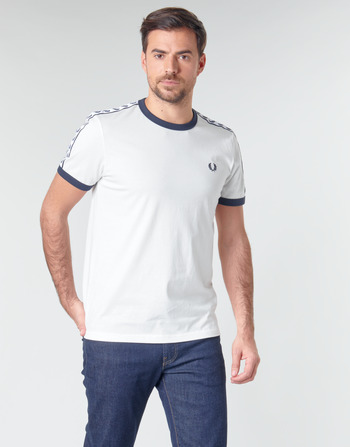 Textiel Heren T-shirts korte mouwen Fred Perry TAPED RINGER T-SHIRT Wit
