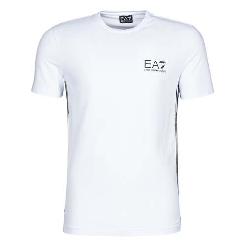 Textiel Heren T-shirts korte mouwen Emporio Armani EA7 TRAIN LOGO SERIES M TAPE TEE ST Wit