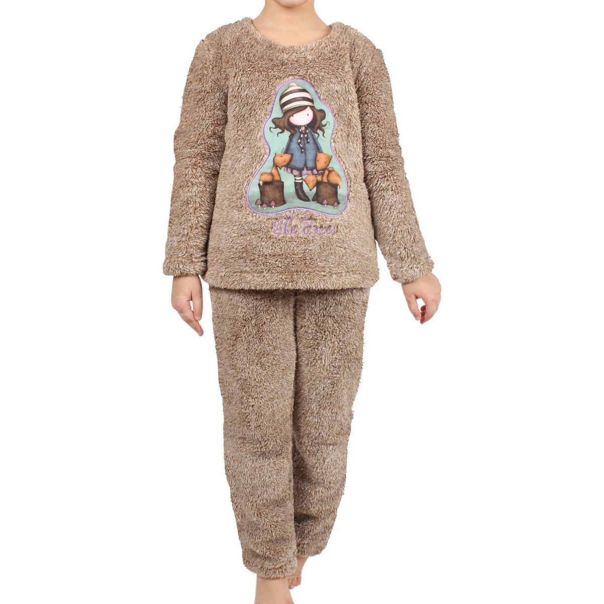 Textiel Meisjes Pyjama's / nachthemden Admas Pyjama lange mouwen broek Corel The Foxes bruin Santoro Londen Bruin
