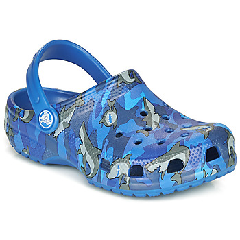 Schoenen Jongens Klompen Crocs CLASSIC SHARK CLOG Blauw