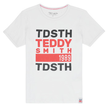 Textiel Jongens T-shirts korte mouwen Teddy Smith DUSTIN Wit