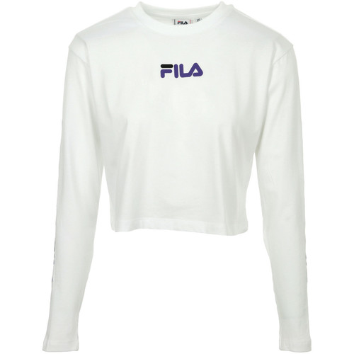Textiel Dames Polo's lange mouwen Fila Reva Cropped T-Shirt Wit
