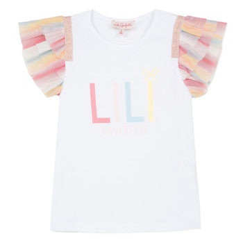 Textiel Meisjes T-shirts korte mouwen Lili Gaufrette NOLELI Wit