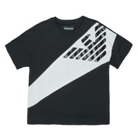 Textiel Jongens T-shirts korte mouwen Emporio Armani Blaise Zwart / Wit