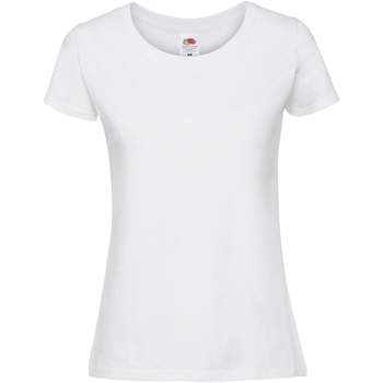 Textiel Dames T-shirts met lange mouwen Fruit Of The Loom SS424 Wit