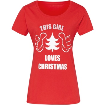 Textiel Dames T-shirts korte mouwen Christmas Shop CJ212 Rood