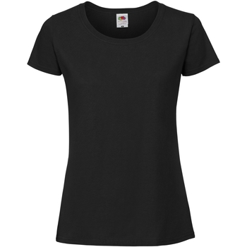 Textiel Dames T-shirts met lange mouwen Fruit Of The Loom SS424 Zwart