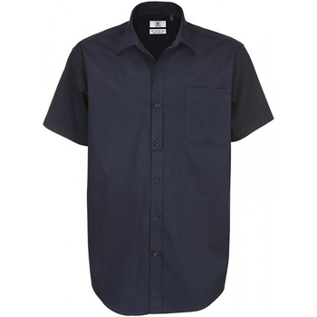 Textiel Heren Overhemden korte mouwen B And C Sharp Blauw