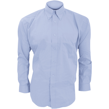 Textiel Heren Overhemden lange mouwen Kustom Kit KK105 Blauw