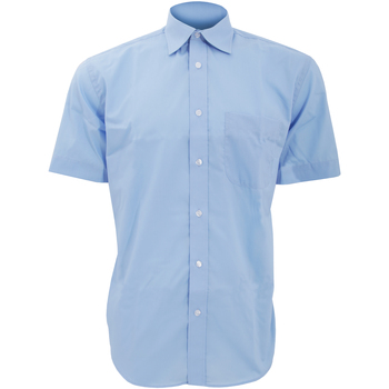 Textiel Heren Overhemden korte mouwen Kustom Kit KK102 Blauw