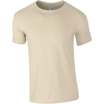 Textiel Heren T-shirts korte mouwen Gildan Soft-Style Beige