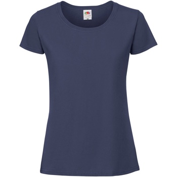 Textiel Dames T-shirts met lange mouwen Fruit Of The Loom 61424 Blauw
