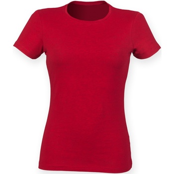 Textiel Dames T-shirts korte mouwen Skinni Fit SK121 Rood