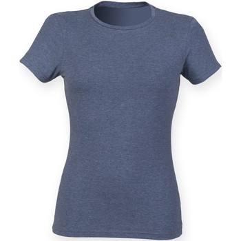 Textiel Dames T-shirts korte mouwen Skinni Fit SK121 Blauw