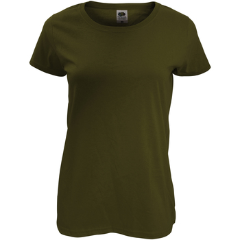 Textiel Dames T-shirts korte mouwen Fruit Of The Loom 61420 Groen