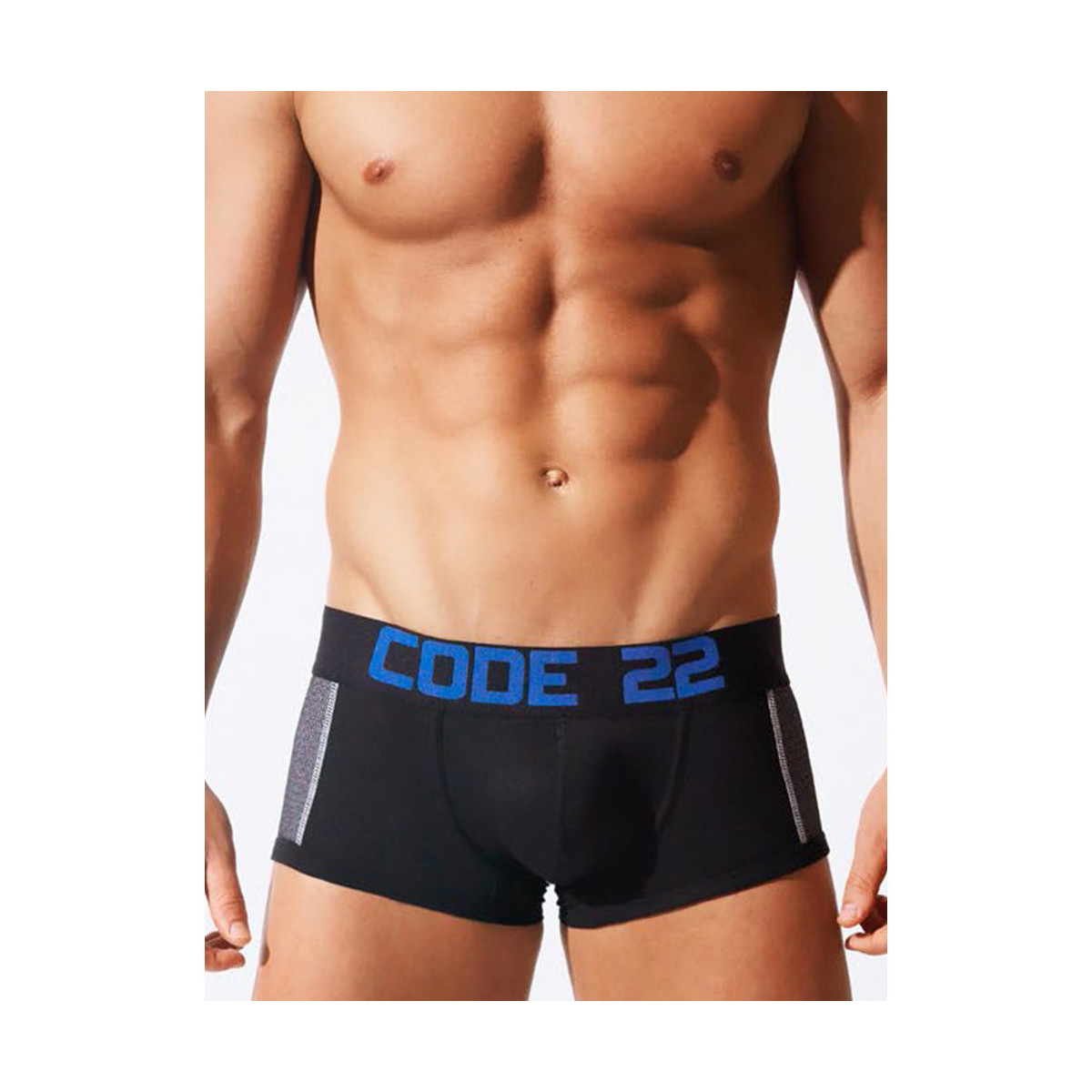 Ondergoed Heren Boxershorts Code 22 Boxer modal mesh Contrast Code22 Zwart