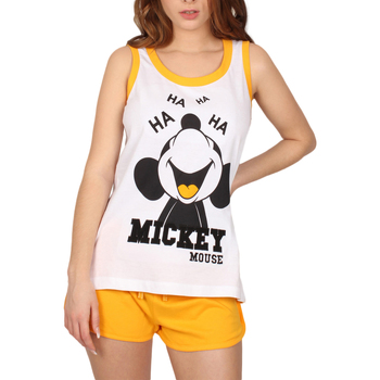Textiel Dames Pyjama's / nachthemden Admas Pyjama tanktop kort Mickey Eyes Disney wit Wit