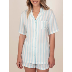 Textiel Dames Pyjama's / nachthemden Admas Pyjamashirt kort Klassiek Stripes blauw Blauw