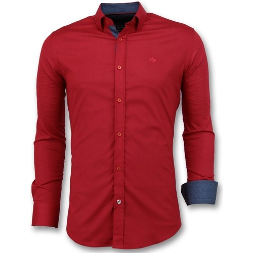 warm Arab elkaar Tony Backer Italiaans Blouse Rood - Textiel Overhemden lange mouwen Heren €  64,99