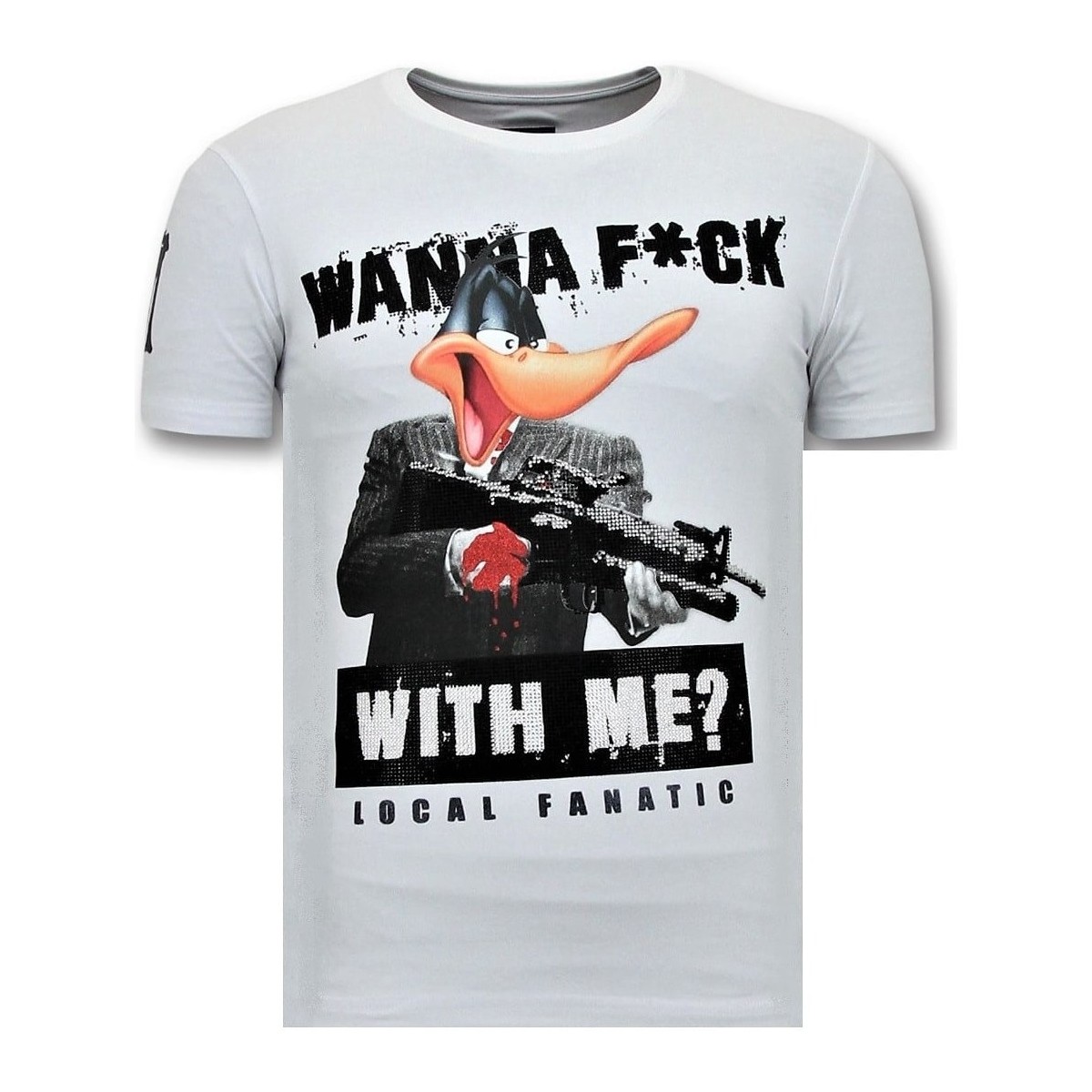 Textiel Heren T-shirts korte mouwen Local Fanatic Shooting Duck Gun Wit