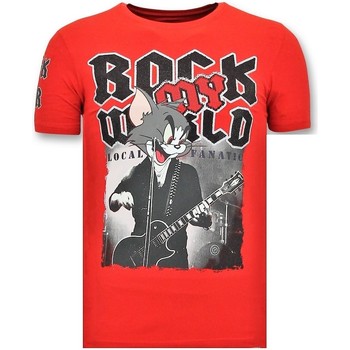 Textiel Heren T-shirts korte mouwen Local Fanatic Rock My World Cat Rood