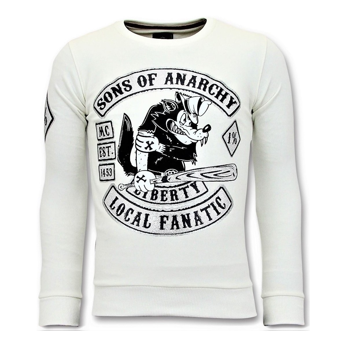 Textiel Heren Sweaters / Sweatshirts Local Fanatic Rhinestones Sons Of Anarchy Wit