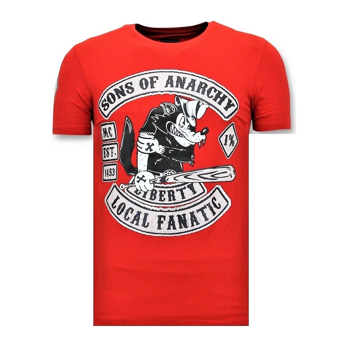 Textiel Heren T-shirts korte mouwen Local Fanatic Sons Of Anarchy Print Rood